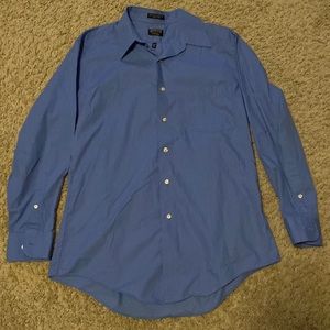 Blue stripped button up shirt
